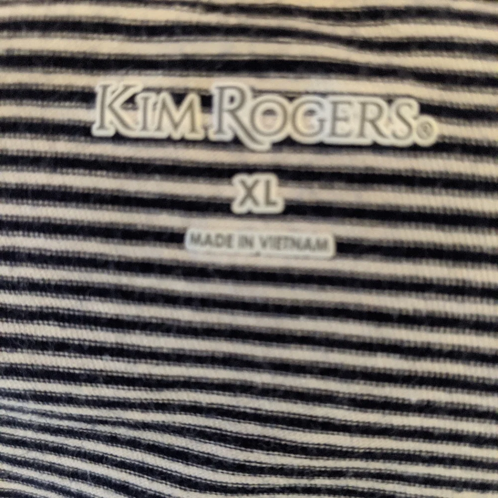 Kim Rogers Striped Crochet Top XL - Picture 2 of 5